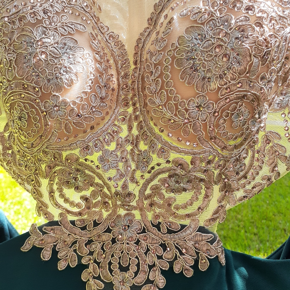 Camille la vie green backless formal prom dress - Picture 7 of 16
